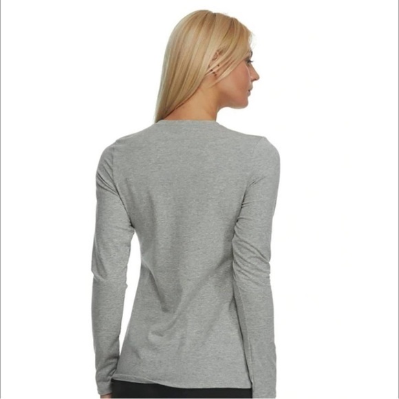 BP Shirt Womens Extra Small Heather Grey Long Sleeved Tee Made in USA - Picture 2 of 11